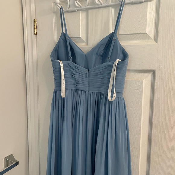 Azazie Steel Blue Dress - Picture 5 of 6